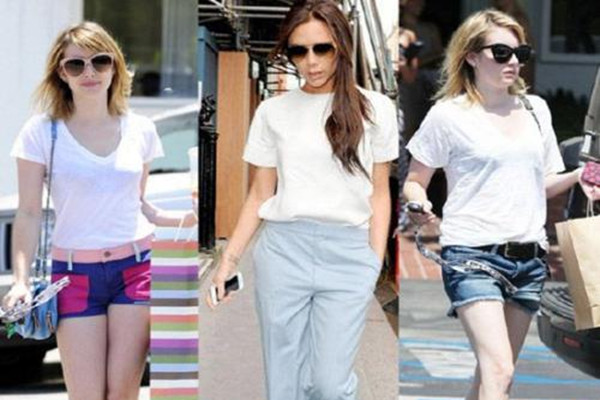 白t搭配图片,大白t搭配什么穿好看