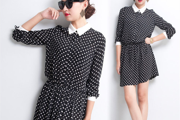 黑色波点裙子搭配图片,黑色波点长裙怎么搭配 黑色波点裙子搭配图片,黑色波点长裙怎么搭配