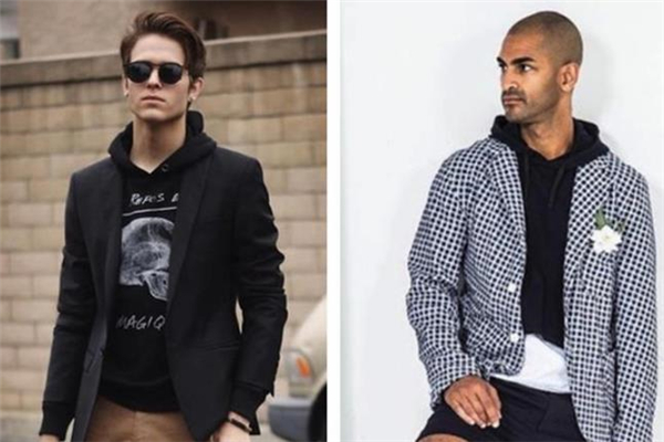连帽衫搭配西装可以吗,连帽衫搭配西服