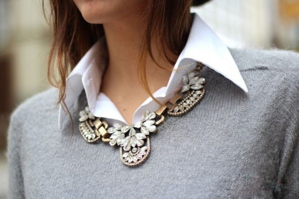毛衣搭配什么项链,穿毛衣戴的项链