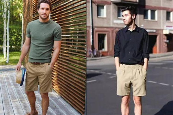 卡其色短裤配什么颜色的上衣比较好看,卡其色短裤搭配图片