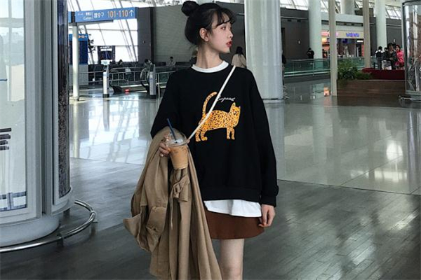 卫衣搭配a字裙图片,黑色a字裙搭配上衣图片