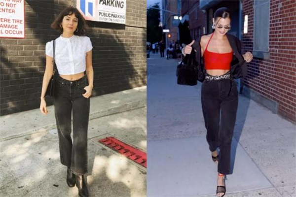 灰黑色牛仔裤配什么颜色上衣,女士黑色加绒牛仔裤