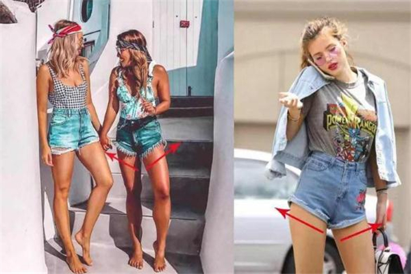 斜插兜牛仔裤,牛仔短裤款式图