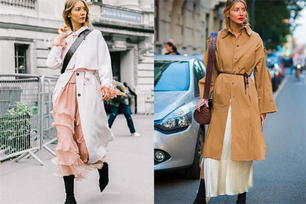长款风衣搭配长裙还是短裙,风衣长裙怎么搭配图片