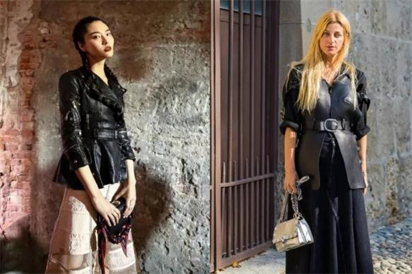 收腰皮衣搭配图片,束腰风衣男