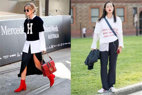 衬衫外加短袖,衬衫配短袖