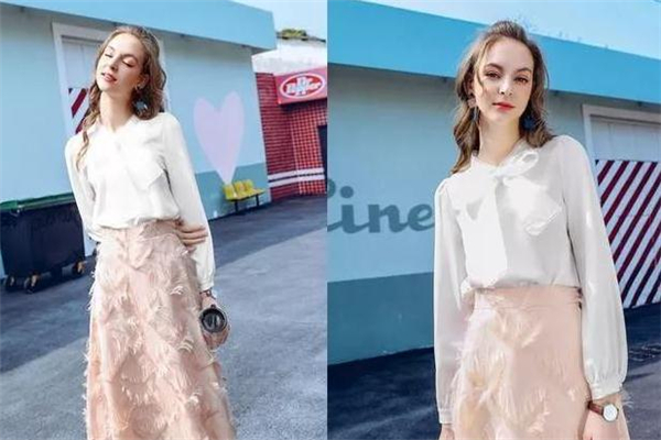 衬衫搭配雪纺裙图片,雪纺衬衫怎么搭配