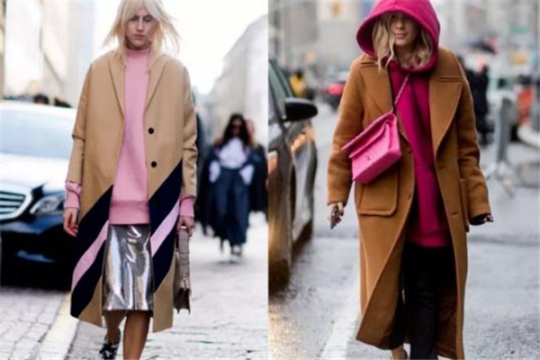 驼色搭配粉色内搭好看吗,驼色大衣搭配什么颜色打底衫