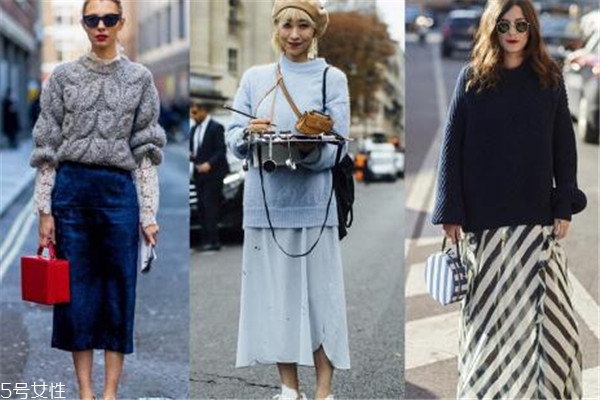 过膝毛衣裙怎样搭配好,过膝毛呢裙怎么搭配
