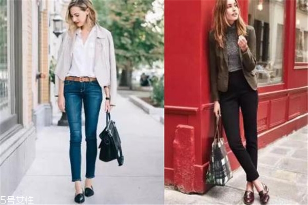 乐福鞋搭配牛仔裤,乐福鞋搭配牛仔裤图片