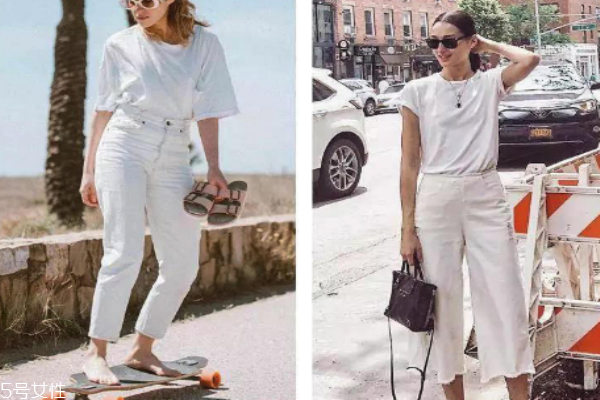 白色牛仔裤配什么上衣好看,白色牛仔裤染上颜色了怎样可以洗掉