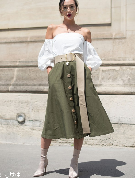 一字肩长裙图片,一字肩长裙配什么外套