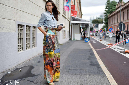 阔腿裤配上衣,阔腿收脚裤