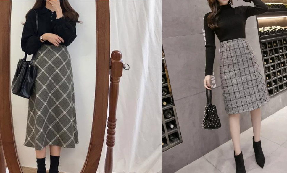 冬季半身长裙搭配,冬季穿长裙子搭配