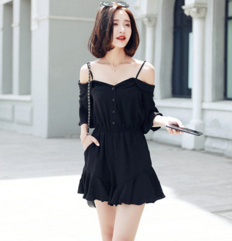 一字肩连体裤,一字肩连体裤怎么搭配