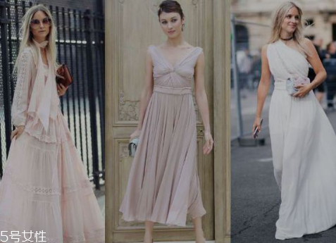 雪纺连衣裙长裙冬季穿搭,雪纺连衣裙图片