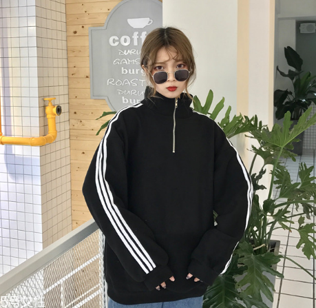 立领半拉链卫衣,女士高档卫衣 立领半拉链卫衣,女士高档卫衣