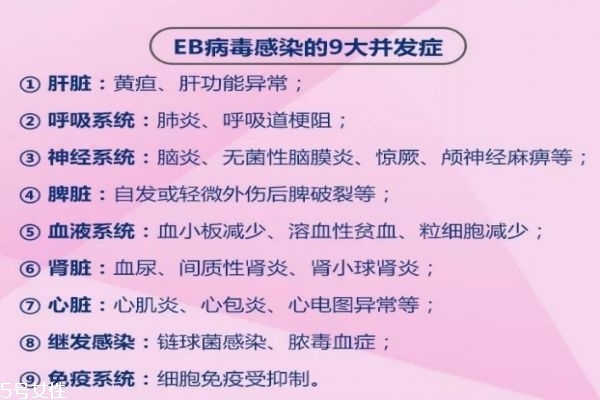 感染EB病毒有哪些并发症(eb病毒的并发症是什么)