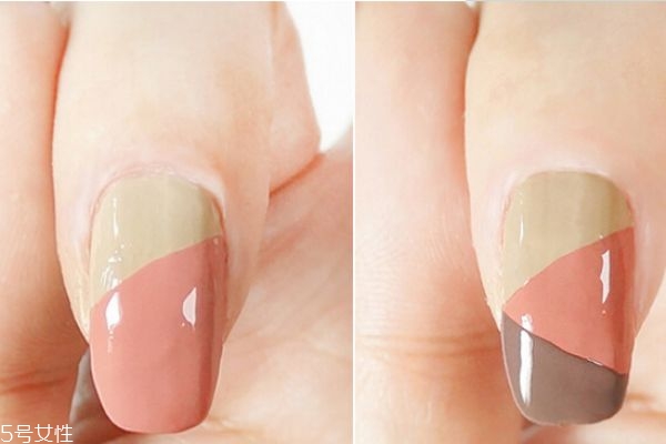 撞色美甲图片大全 简约,拼色美甲教程步骤图片