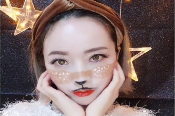 圣诞节创意妆容图片,圣诞主题妆容教程