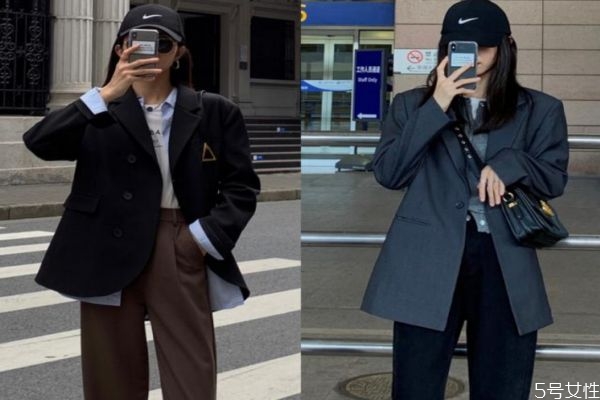 女西装外套搭配图片,西装内搭什么好看图片女士