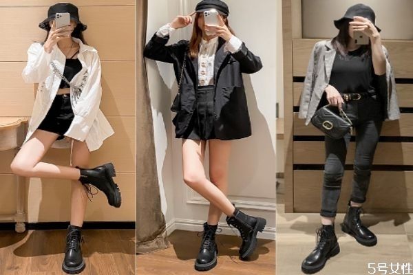 马丁靴搭什么衣服最好看,今年流行的马丁靴女款图片