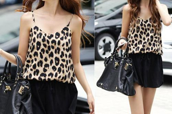 豹纹衣服怎么搭配,豹纹上衣搭配
