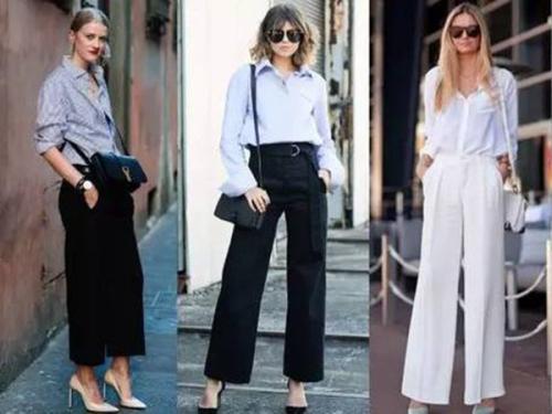 衬衫怎么搭配阔腿裤好看女,阔腿裤和衬衣搭配参考图