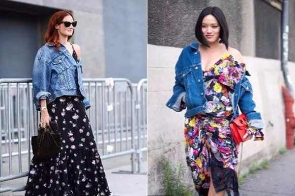 碎花连衣裙配什么上衣好看图片,碎花连衣裙配什么外套好看