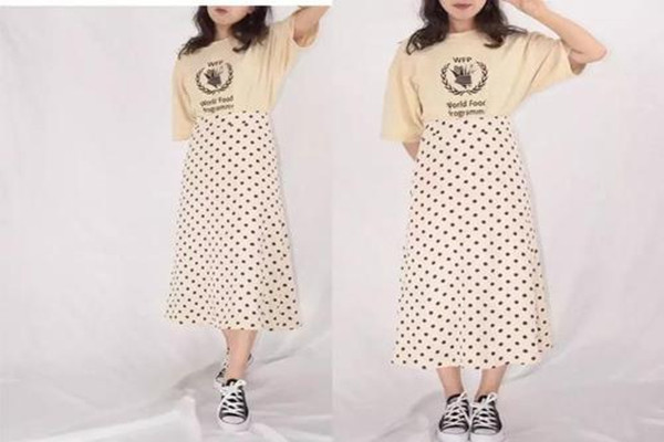 波点裙怎么搭配上衣,米色波点半身裙搭配 波点裙怎么搭配上衣,米色波点半身裙搭配