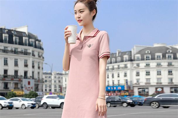 polo裙子,粉色polo衫