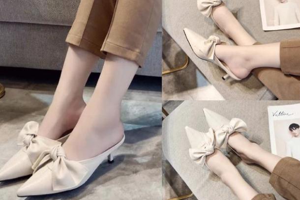 女士穆勒鞋,半拖穆勒鞋怎么穿袜子图片