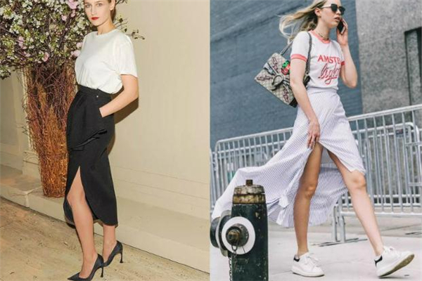 开叉半身裙怎么穿,开衩的裙子应该怎么穿