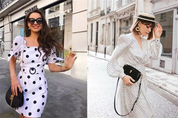 白底波点连衣裙适合什么,白底波点连衣裙显胖吗