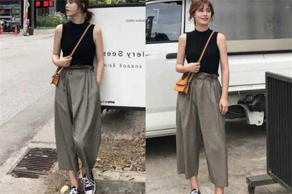 九分裤如何搭配上衣图片,九分裤穿搭