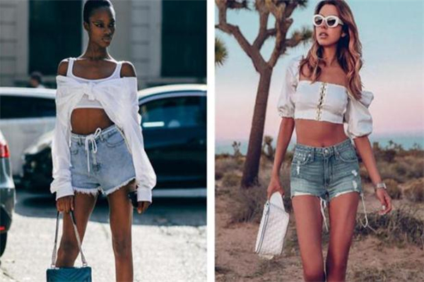 露脐装配什么裤子,露脐上衣如何搭配图片