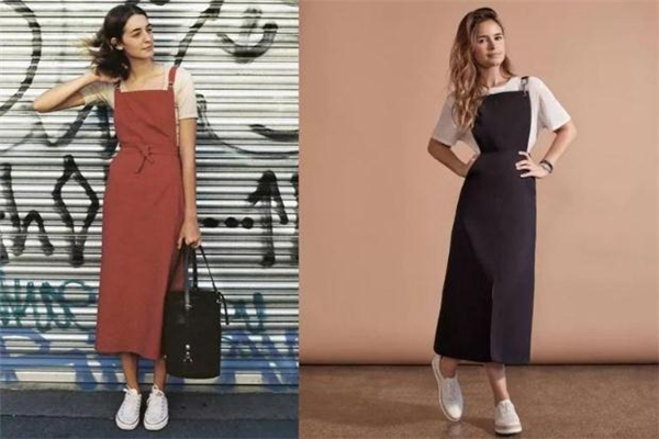 背带裙搭配鞋子图,平底鞋搭配裙子图片