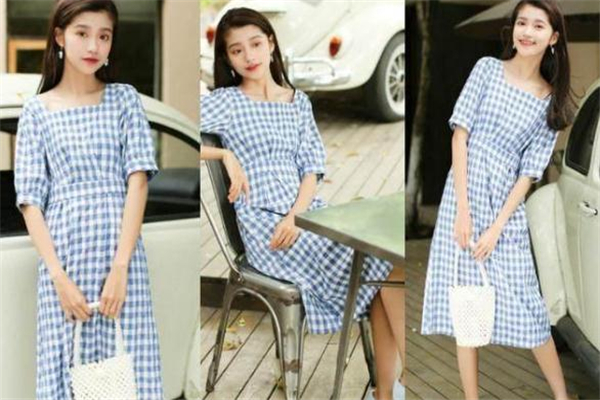 蓝白格子连衣裙图片,蓝白格子连衣裙好看吗