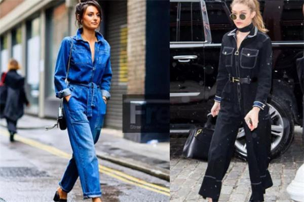 牛仔连体裤款式图,牛仔连衣裤