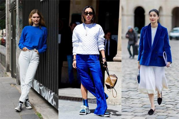 宝蓝色搭配白色好看吗,宝蓝色搭配白色裤子
