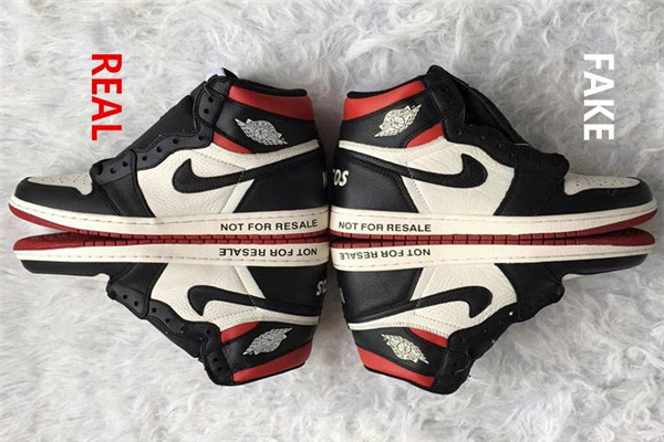 aj1禁止转卖真假对比黑黄,aj1禁止转卖真假对比细节评测