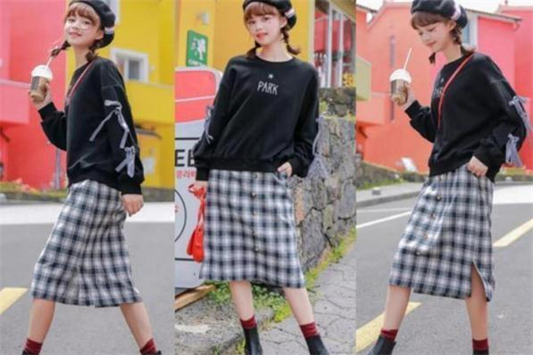 卫衣搭配格子半身裙话术,卫衣搭配格子半身裙