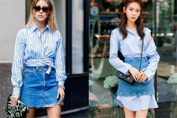 衬衫搭配牛仔裙好看吗,衬衫搭配牛仔裙图片