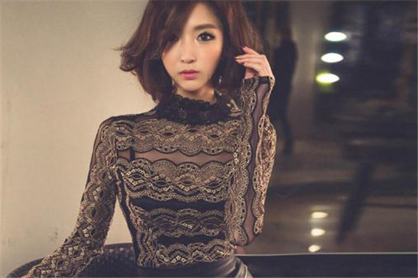 蕾丝网纱打底衫 长袖,蕾丝长款打底衫