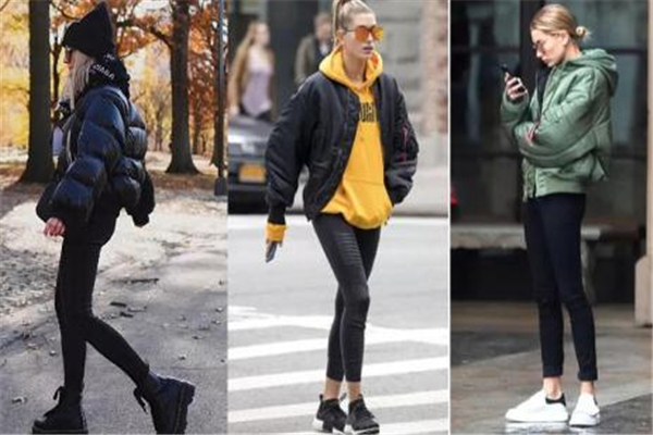 面包服搭配裤子,面包服搭配运动裤