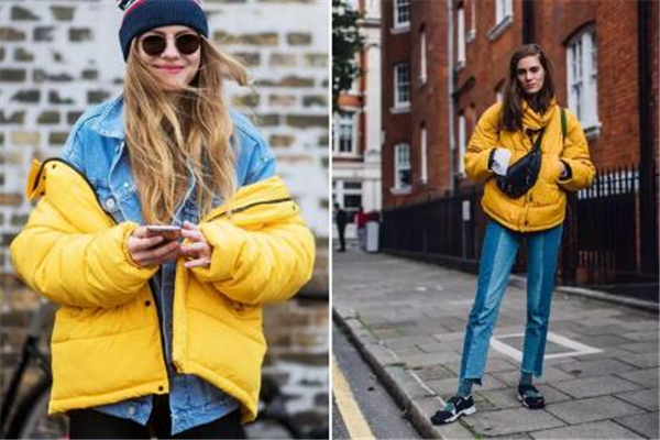 长款棉服配牛仔裤,牛仔棉服短款如何搭配