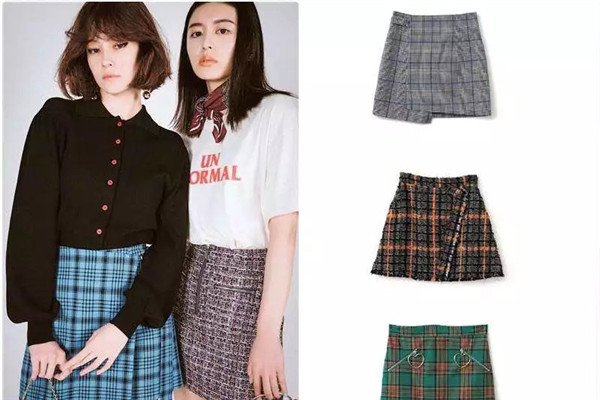 格纹半身裙,格纹半身长裙 格纹半身裙,格纹半身长裙