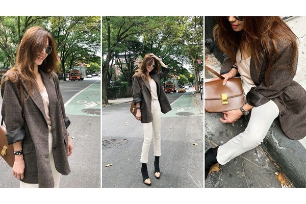 格纹西装外套怎么搭配图片,格纹西服下身怎么搭配