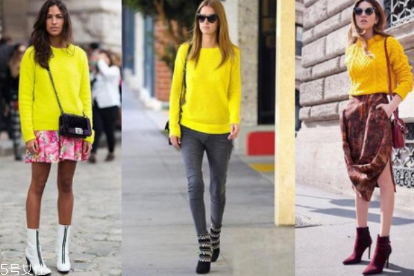 黄色上衣配什么颜色裤子,黄色上衣怎么搭配裤子